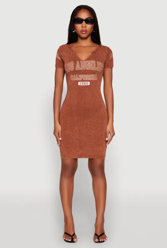 Los Angeles California 1980 T Shirt Dress sold by Rainbow