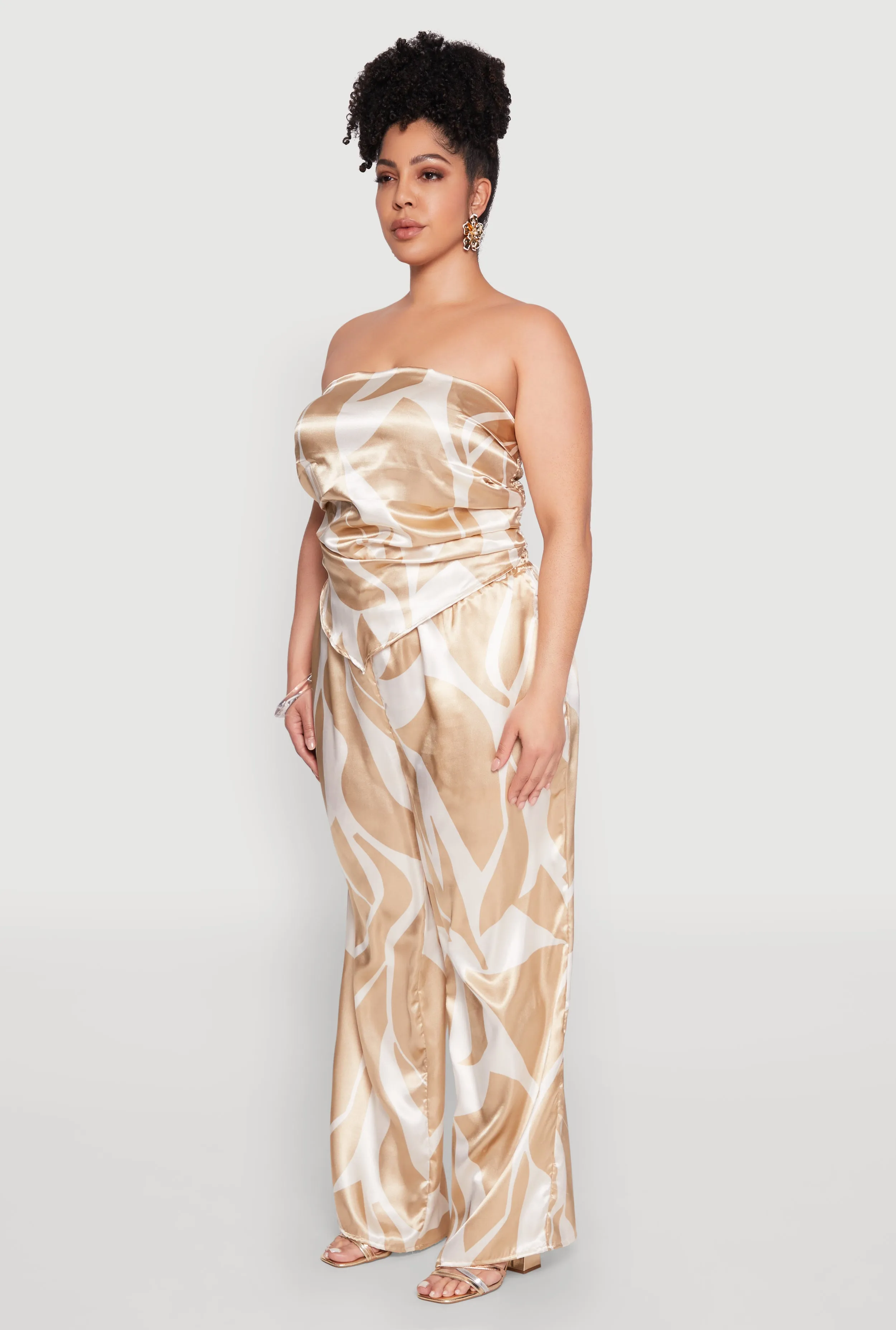 Plus Size Satin Scarf Print Tube Top sold by Rainbow product image thumbnail 5