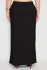 Plus Size High Waisted Slit Front Skirt sold by Rainbow