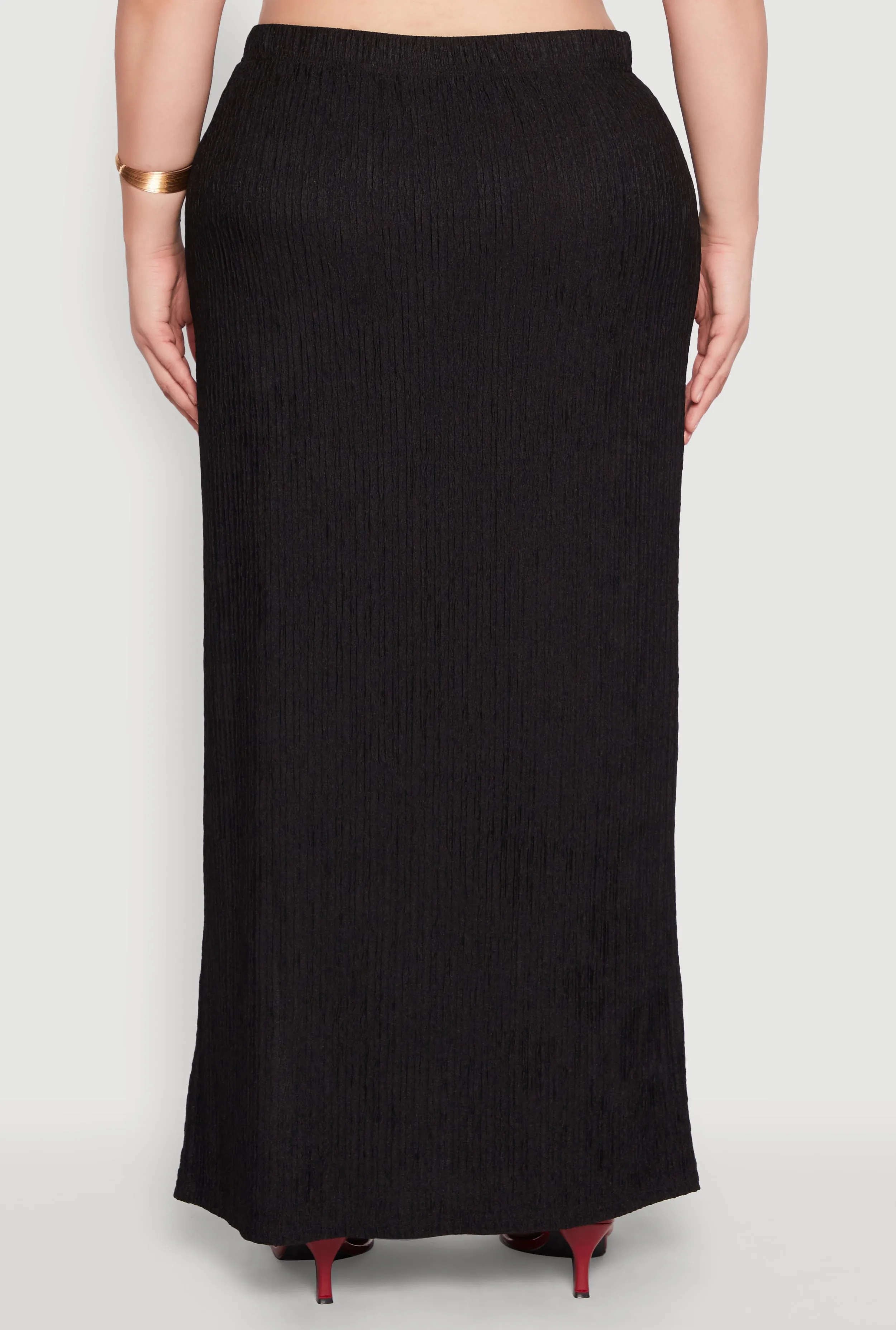 Plus Size High Waisted Slit Front Skirt sold by Rainbow product image thumbnail 5