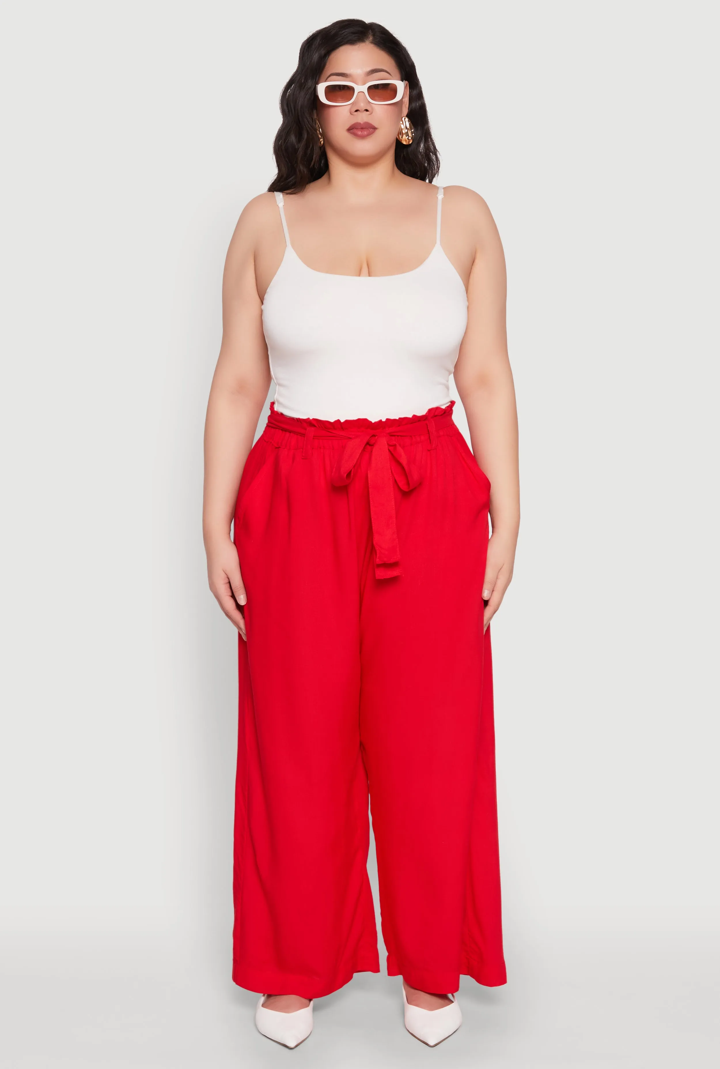 Plus Size Paper Bag Waist Belted Pants sold by Rainbow product image thumbnail 2