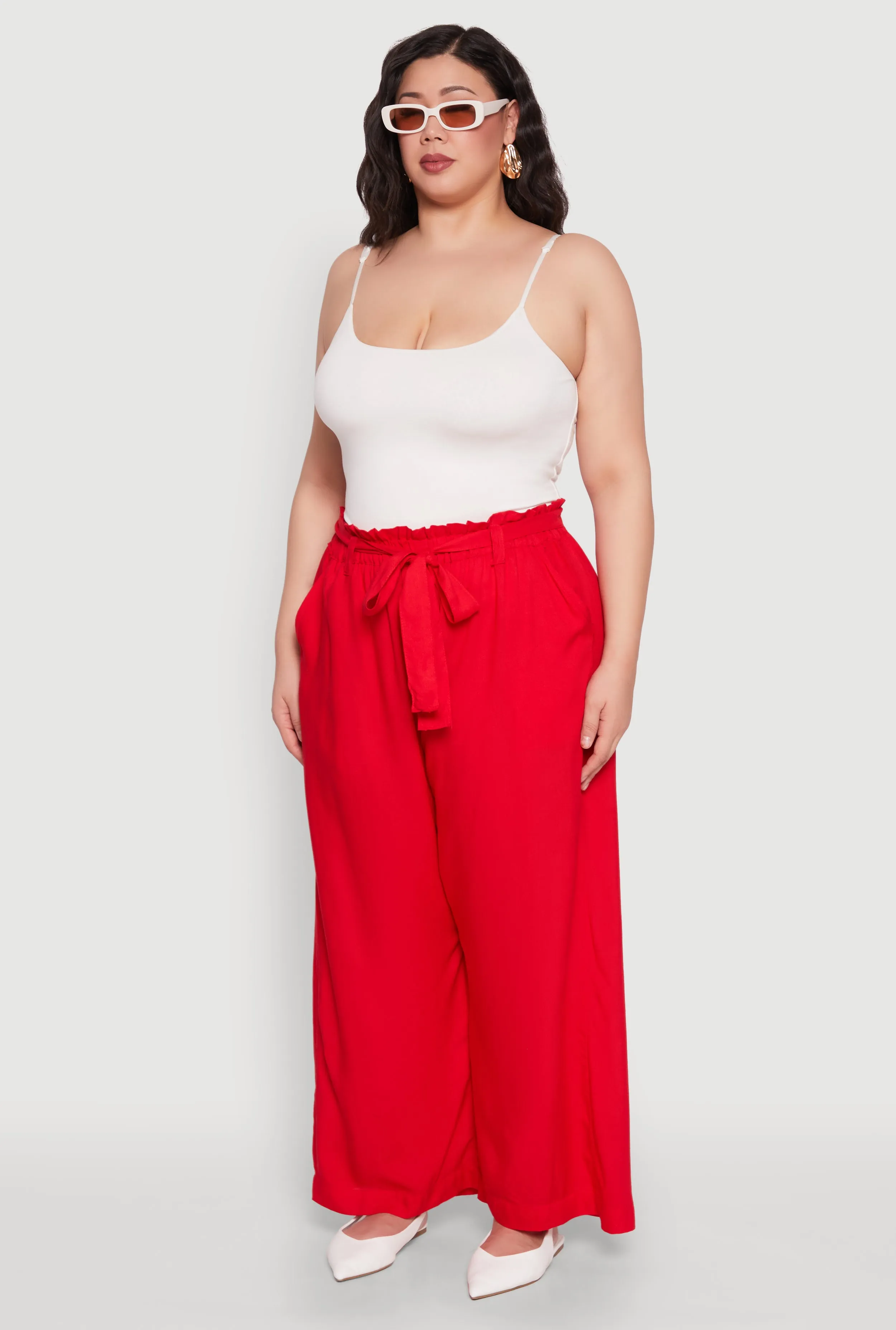 Plus Size Paper Bag Waist Belted Pants sold by Rainbow product image thumbnail 3
