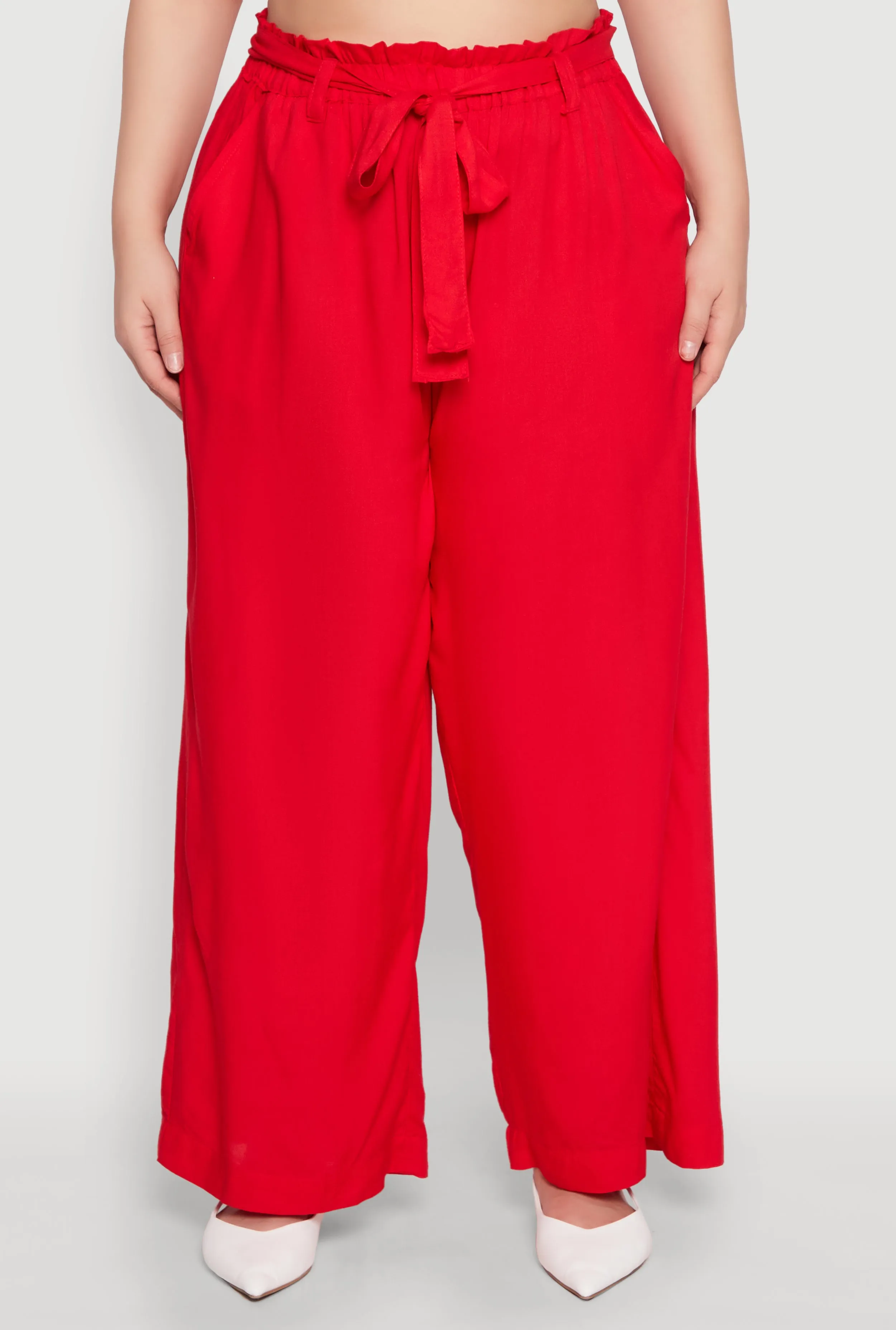 Plus Size Paper Bag Waist Belted Pants sold by Rainbow product image thumbnail 5