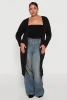 Plus Size Ribbed Soft Knit Open Front Duster sold by Rainbow