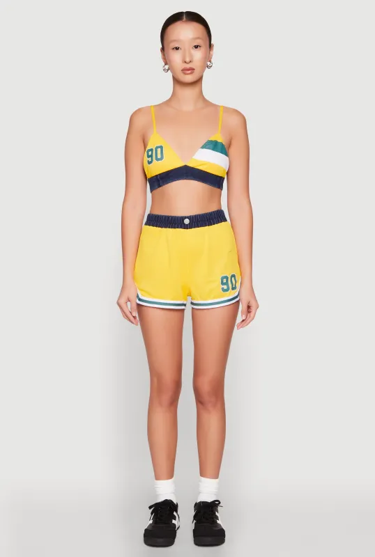 Jersey Mesh 90 Graphic Contrast Trim Sweatshorts sold by Rainbow