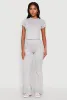 High Waisted Rib Knit Palazzo Pants sold by Rainbow