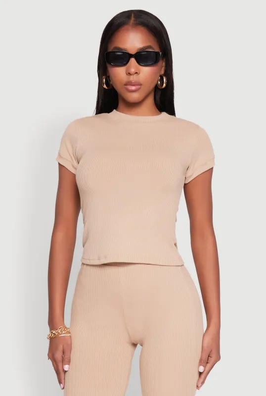 Short Sleeve Rib Knit Tee sold by Rainbow