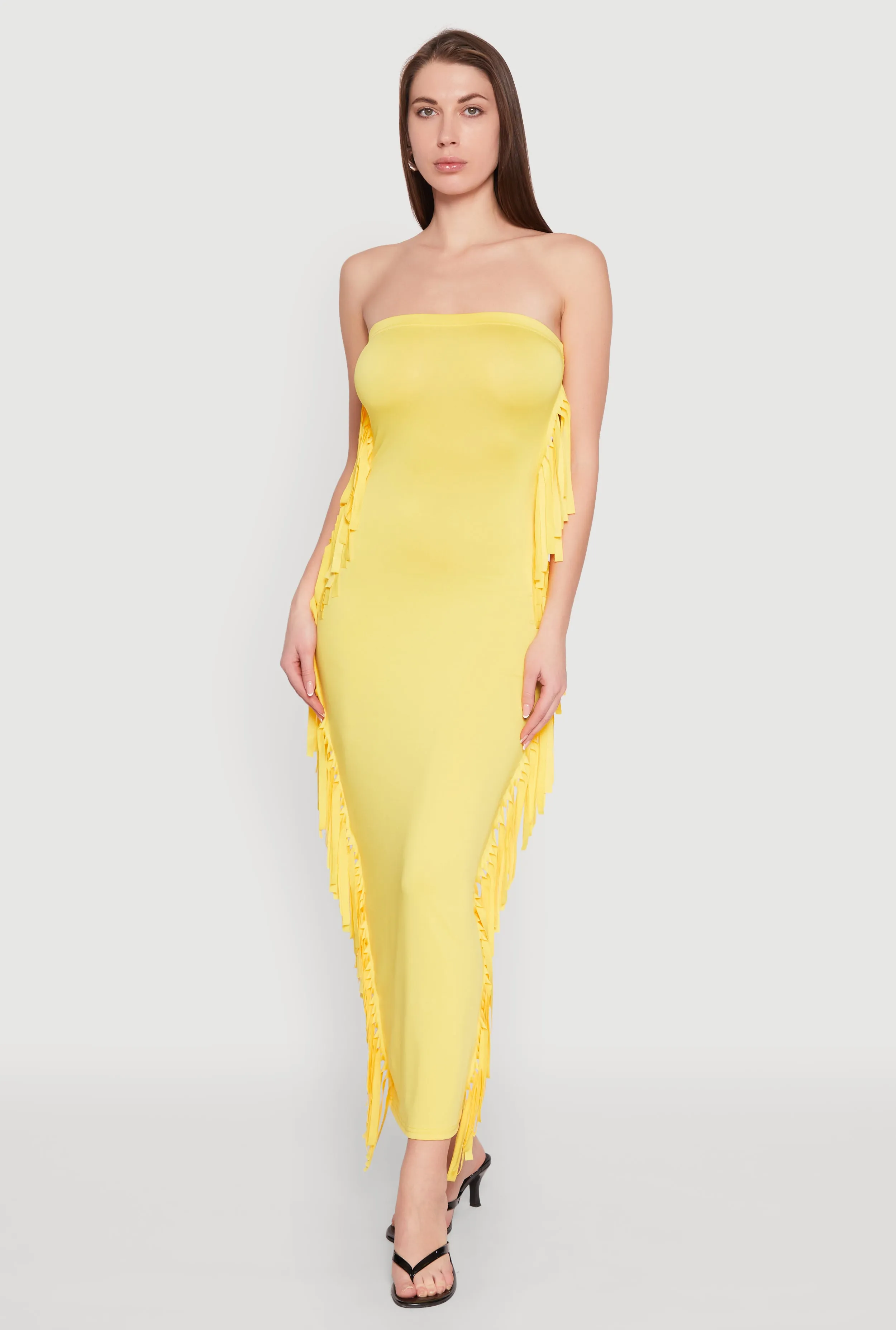 Side Fringe Maxi Tube Dress sold by Rainbow product image thumbnail 2