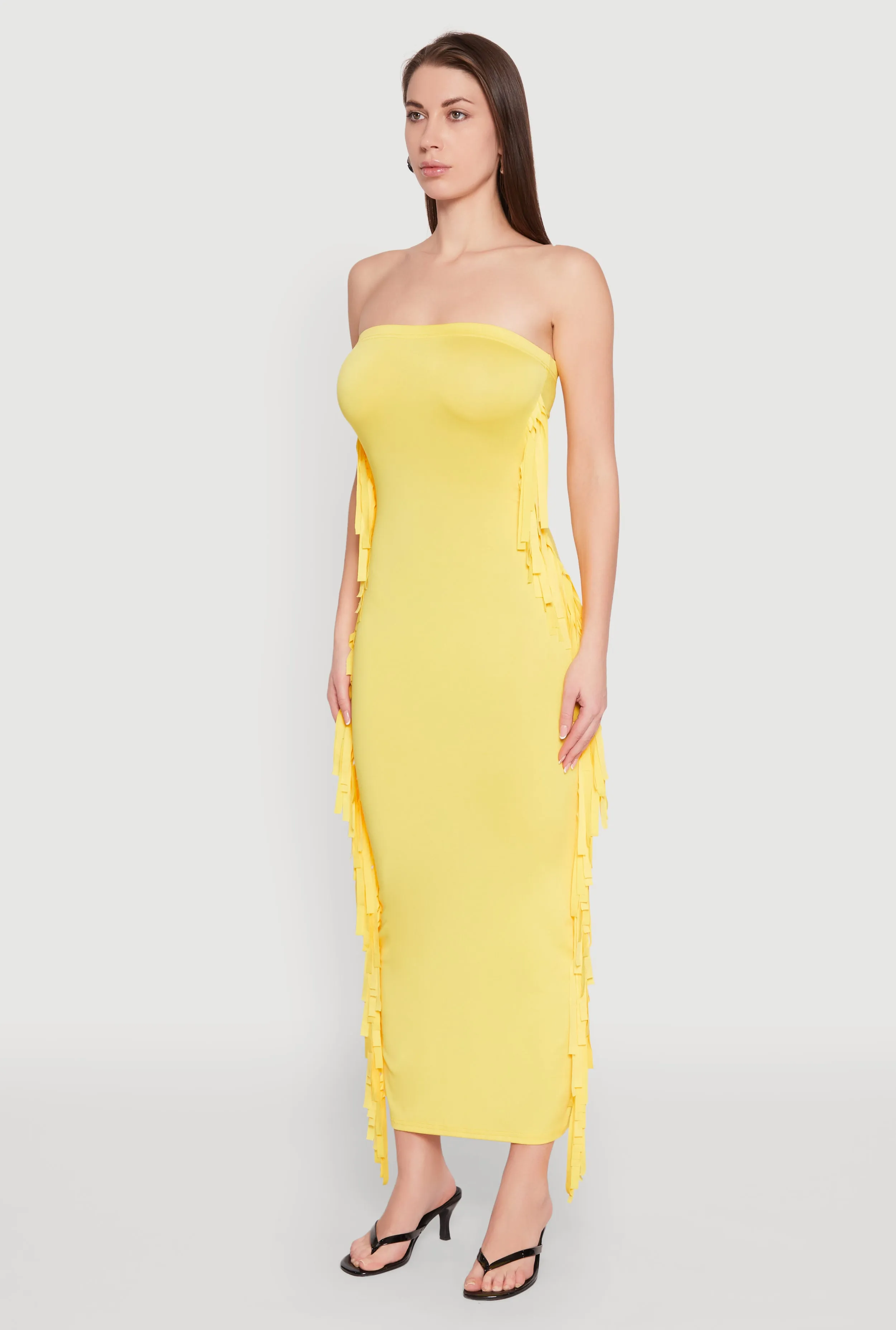 Side Fringe Maxi Tube Dress sold by Rainbow product image thumbnail 3