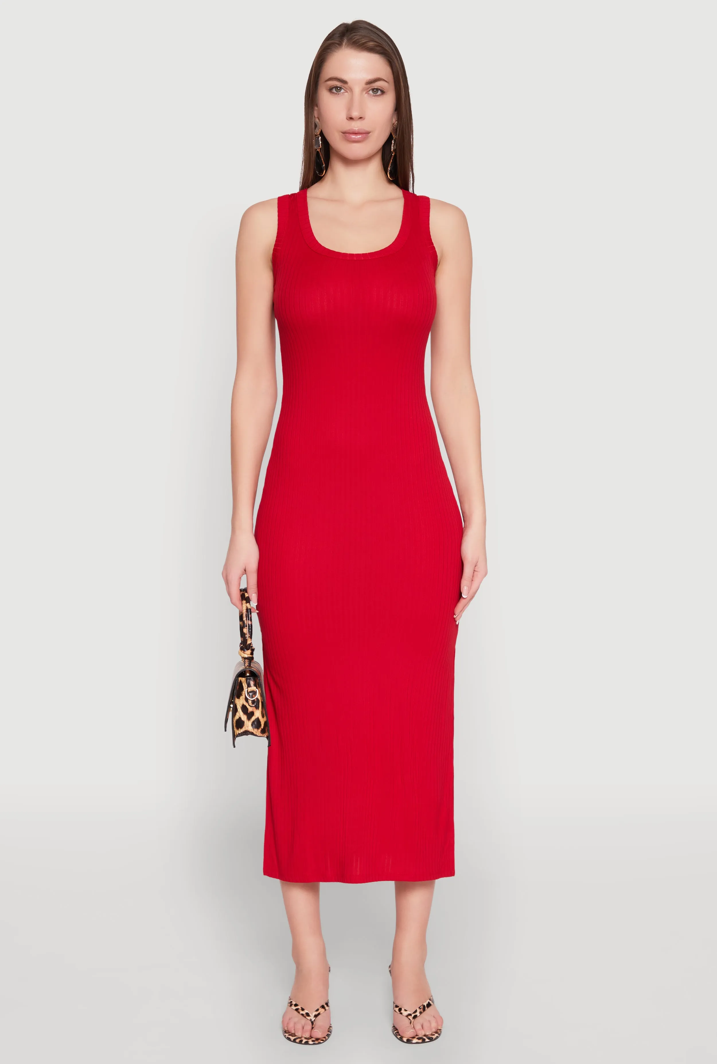 Ribbed Knit Scoop Neck Maxi Tank Dress sold by Rainbow product image thumbnail 2