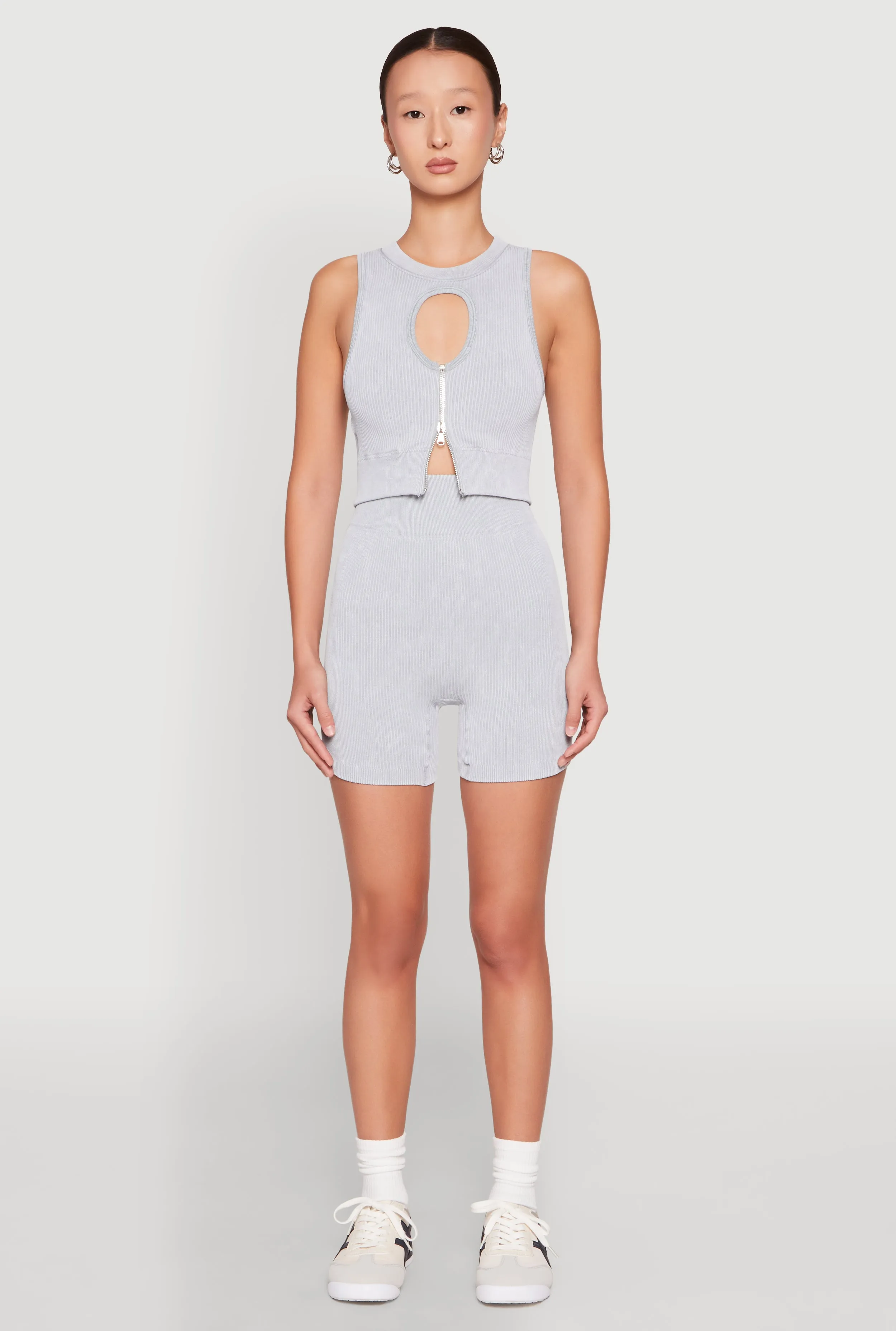 Seamless Ribbed Knit Ruched Biker Shorts sold by Rainbow product image thumbnail 2