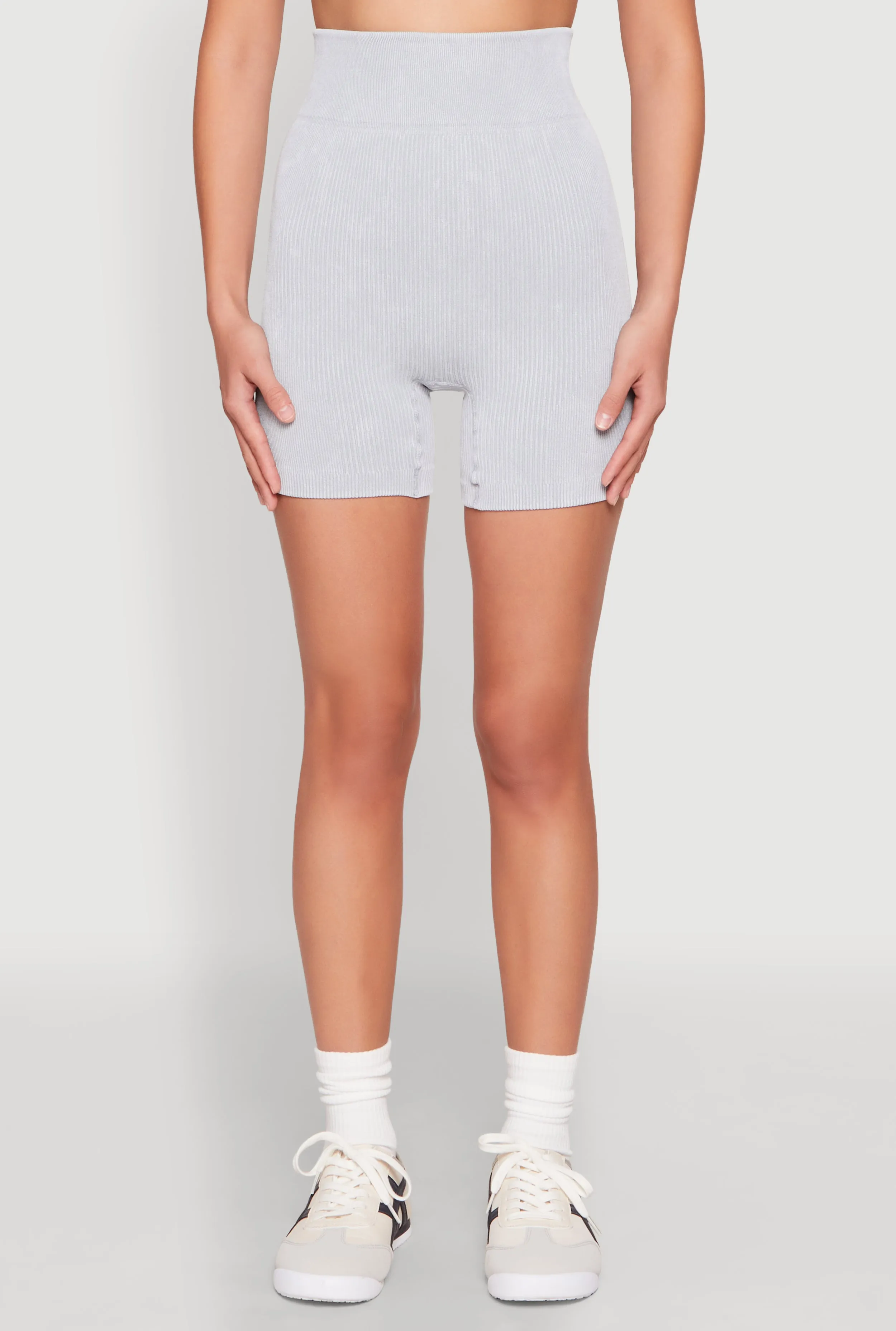 Seamless Ribbed Knit Ruched Biker Shorts sold by Rainbow product image thumbnail 3