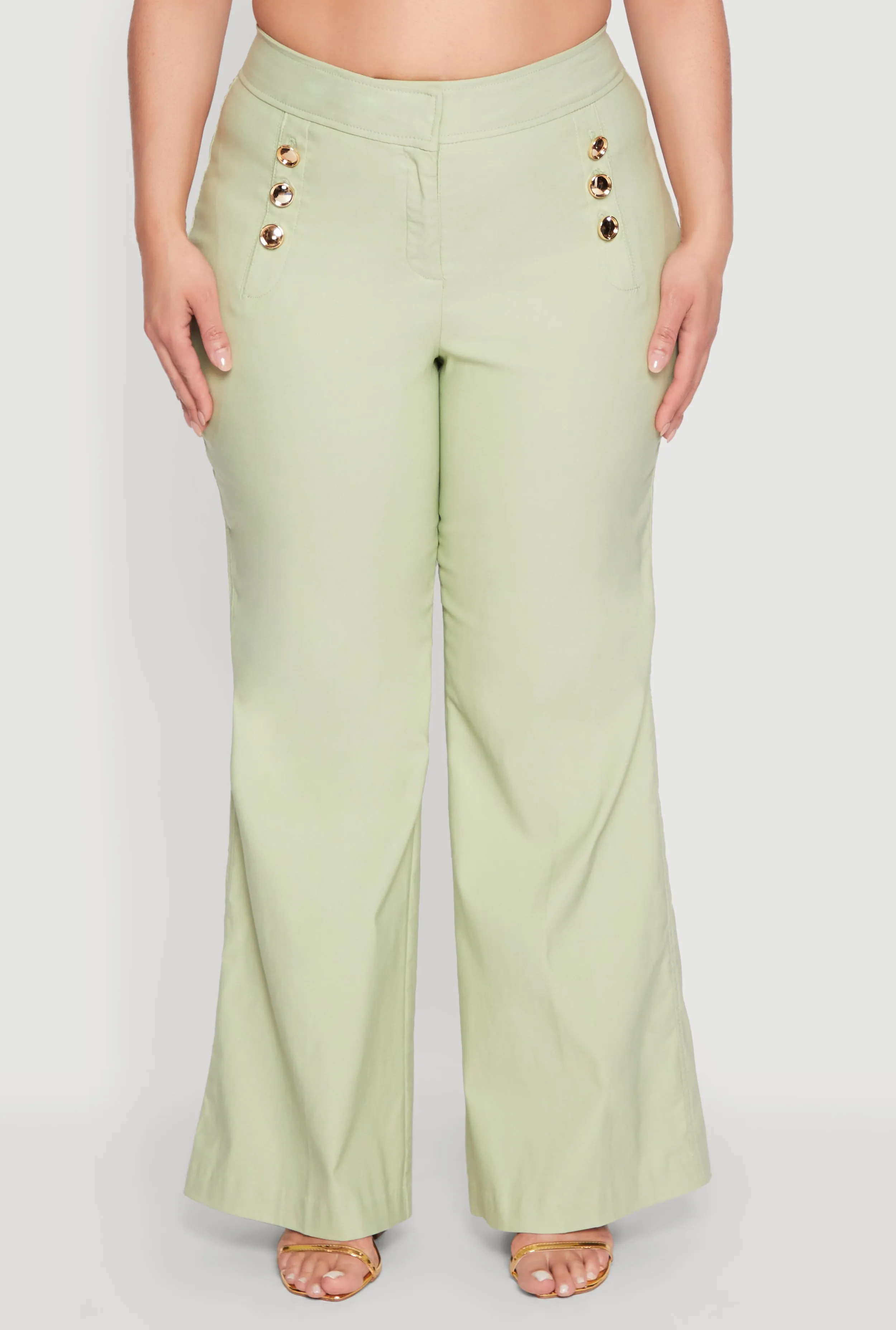 Plus Size Flared Pull On Dress Pants sold by Rainbow product image thumbnail 3