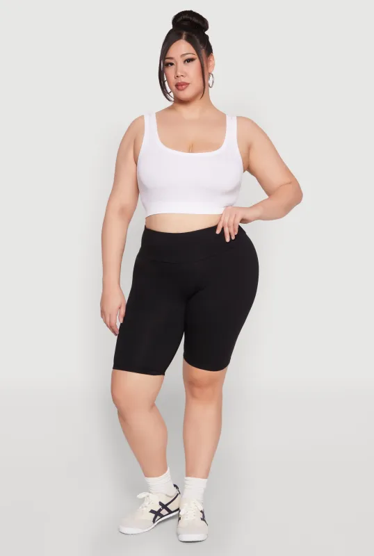 Plus Size High Waisted Bike Shorts sold by Rainbow