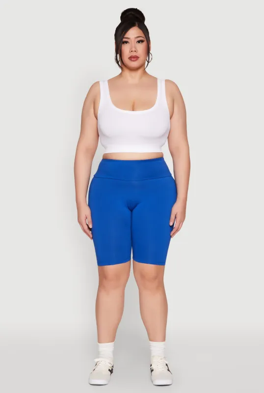 Plus Size High Waisted Bike Shorts sold by Rainbow
