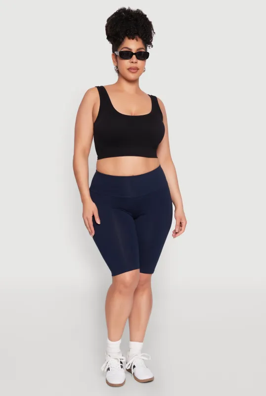 Plus Size High Waisted Bike Shorts sold by Rainbow