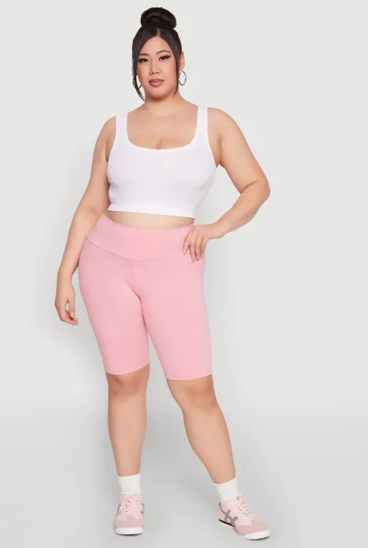 Plus Size High Waisted Bike Shorts sold by Rainbow