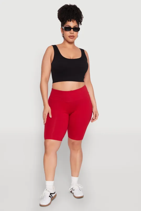 Plus Size High Waisted Bike Shorts sold by Rainbow