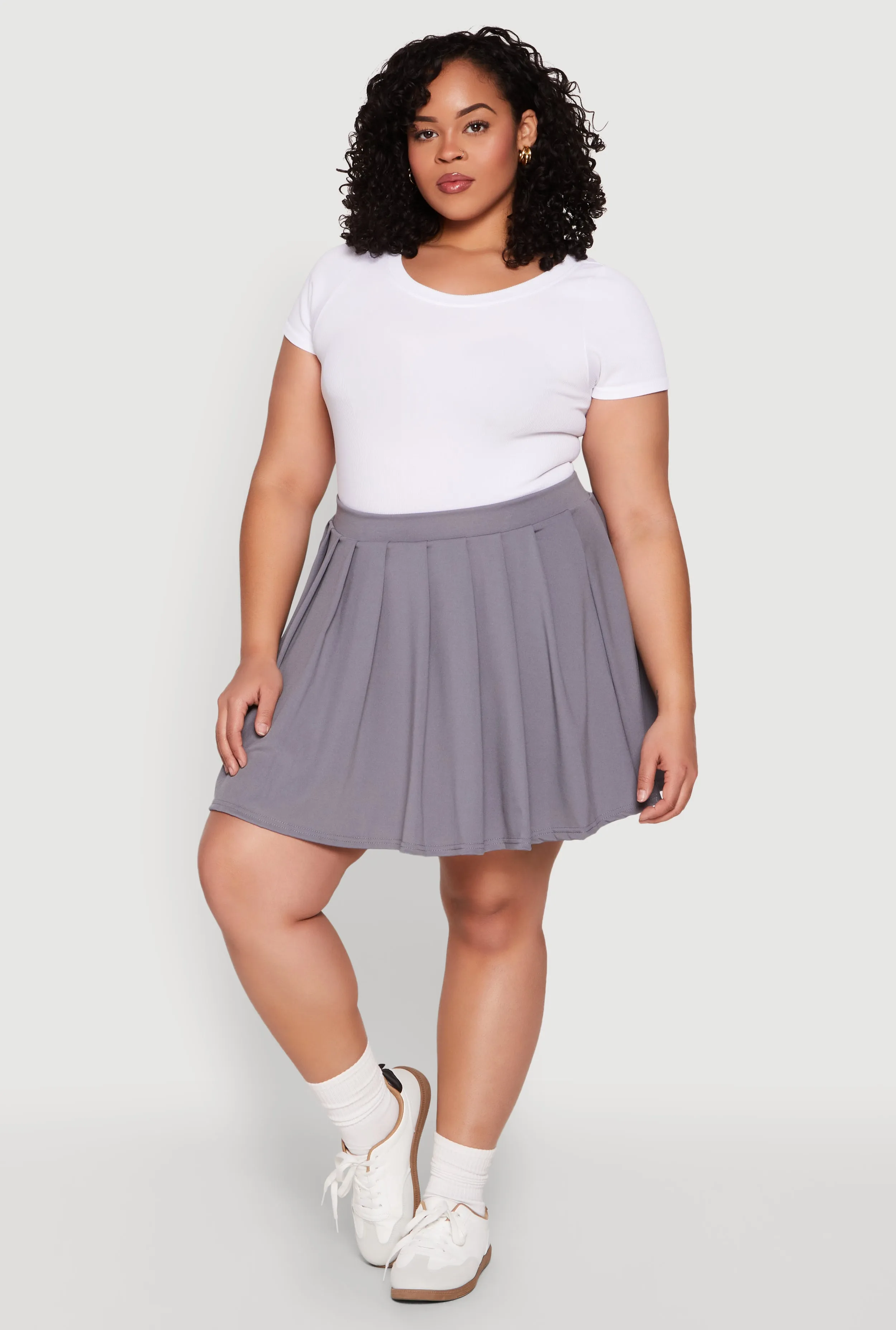 Plus Size High Waisted Active Pleated Skirt sold by Rainbow