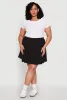 Plus Size High Waisted Active Pleated Skirt sold by Rainbow
