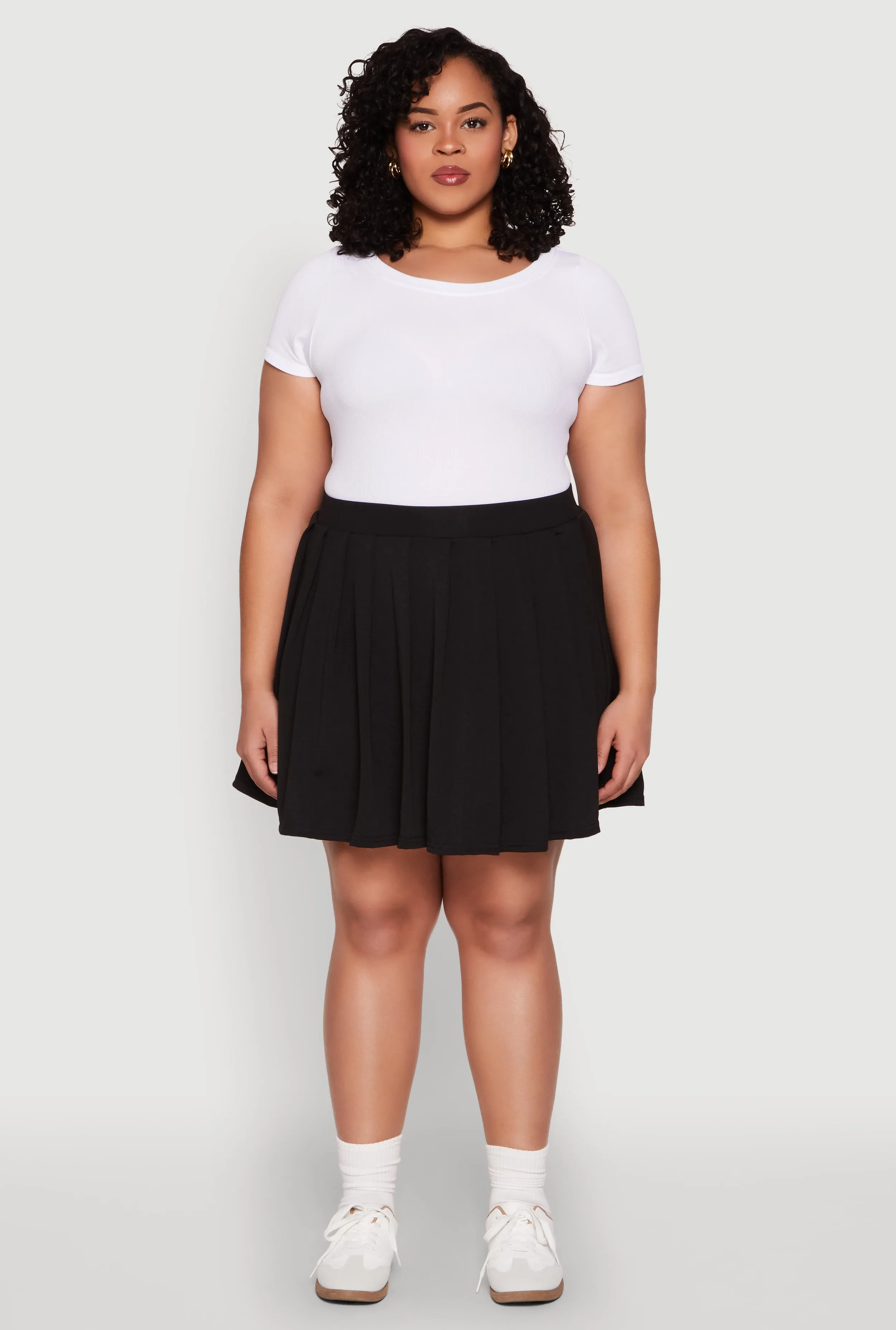 Plus Size High Waisted Active Pleated Skirt sold by Rainbow
