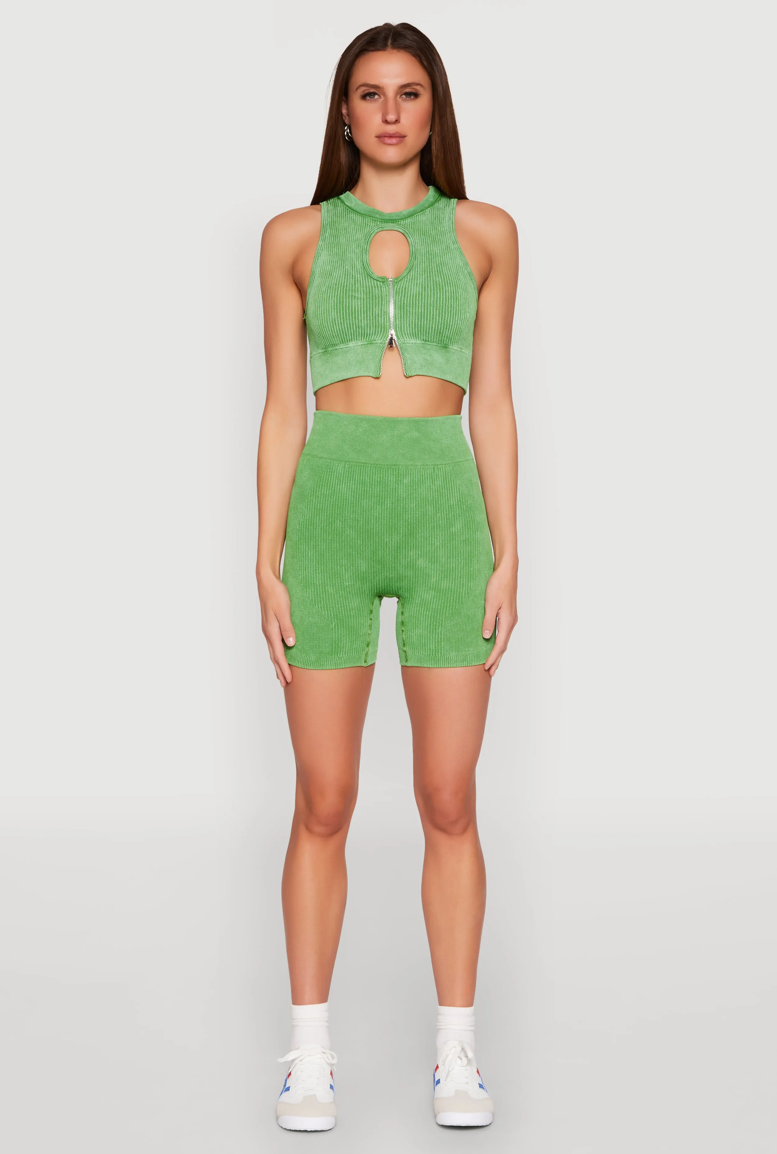 Ribbed Knit Keyhole Tank Top sold by Rainbow product image thumbnail 3