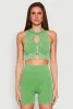 Ribbed Knit Keyhole Tank Top sold by Rainbow