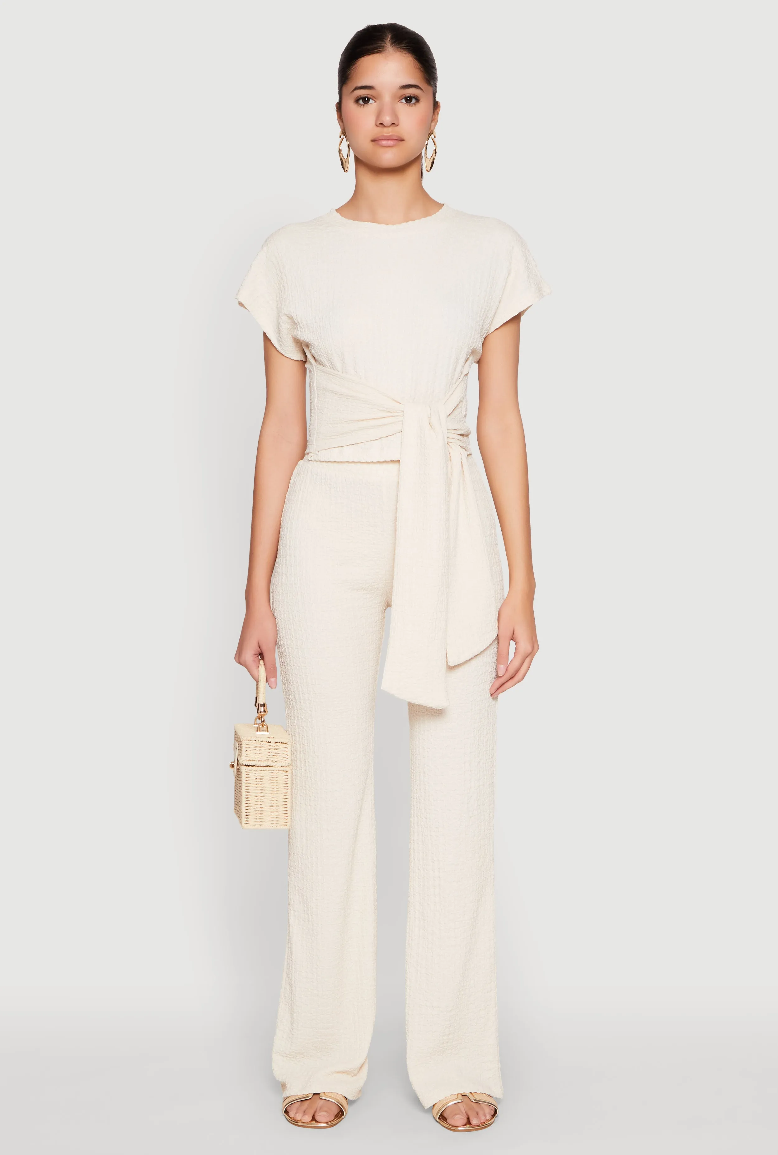 High Waisted Textured Knit Pants sold by Rainbow product image thumbnail 2