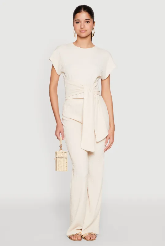 High Waisted Textured Knit Pants sold by Rainbow