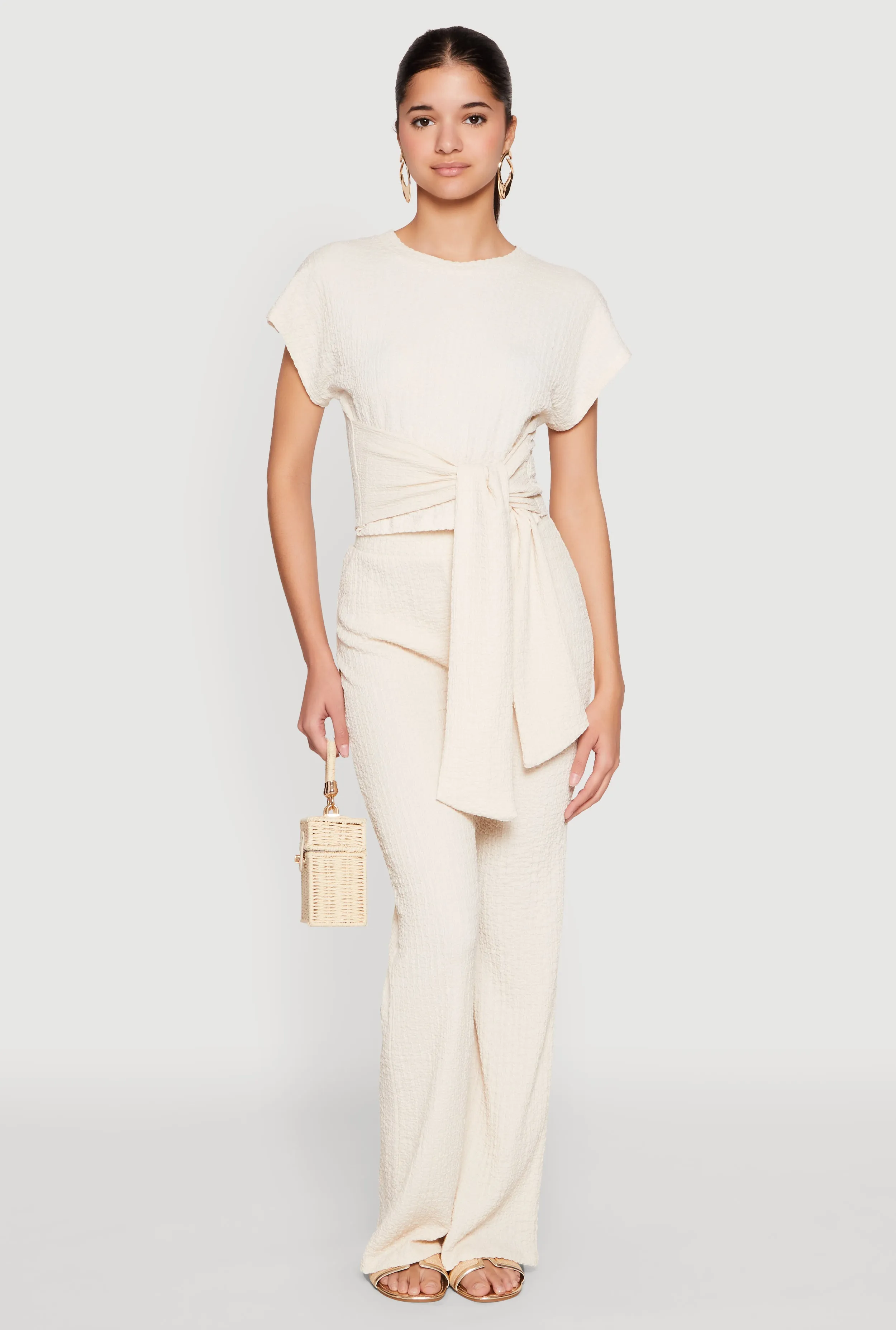 High Waisted Textured Knit Pants sold by Rainbow