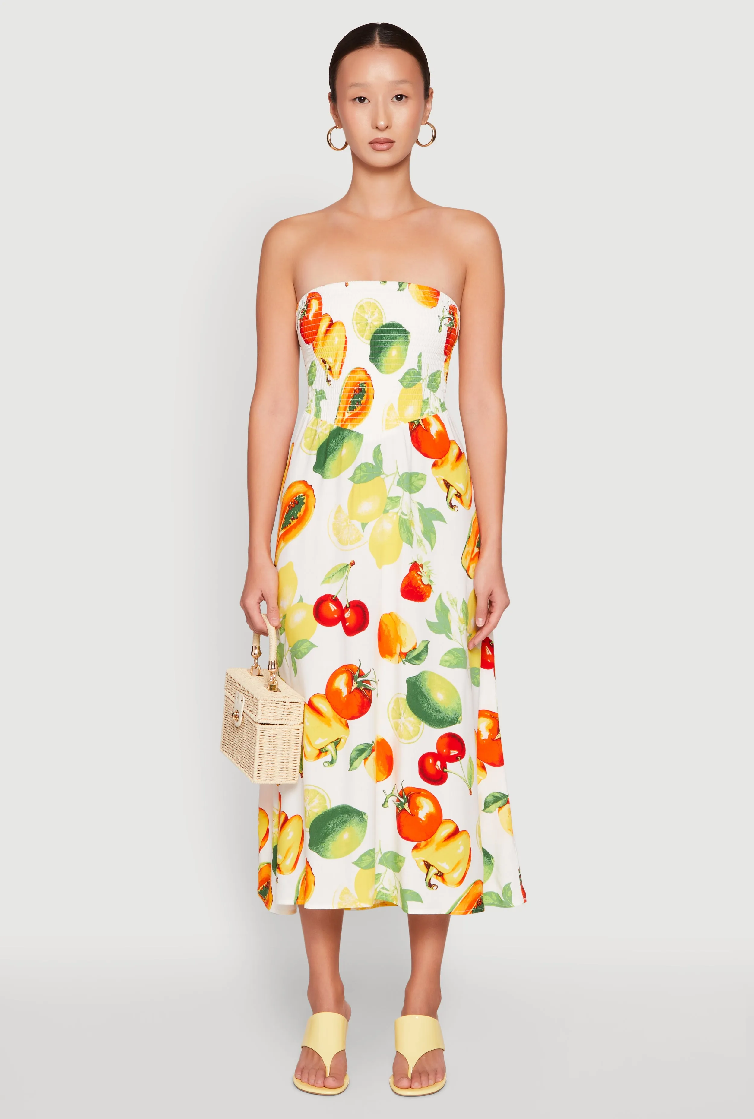 Almost Famous Assorted Fruit Smocked Dress sold by Rainbow product image thumbnail 2