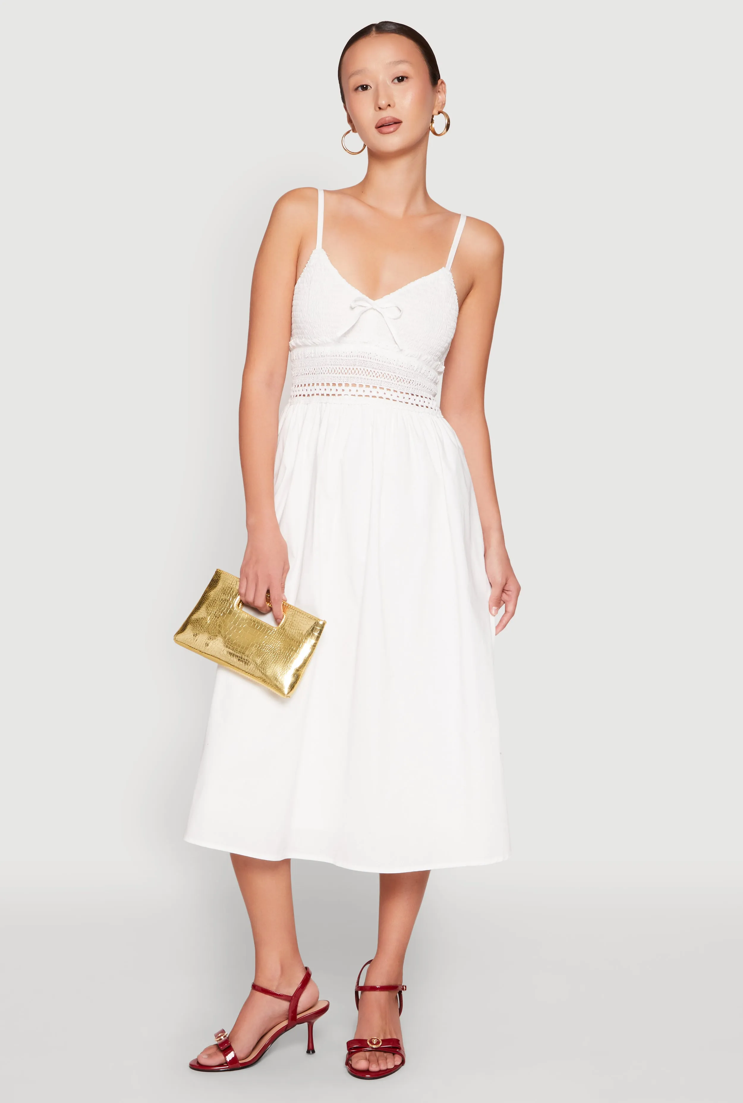 Almost Famous Crochet Empire Waist Midi Dress sold by Rainbow product image thumbnail 2