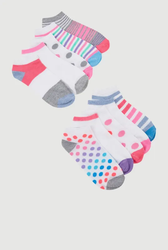Girls Assorted Pattern Ankle Socks 10 Pack sold by Rainbow