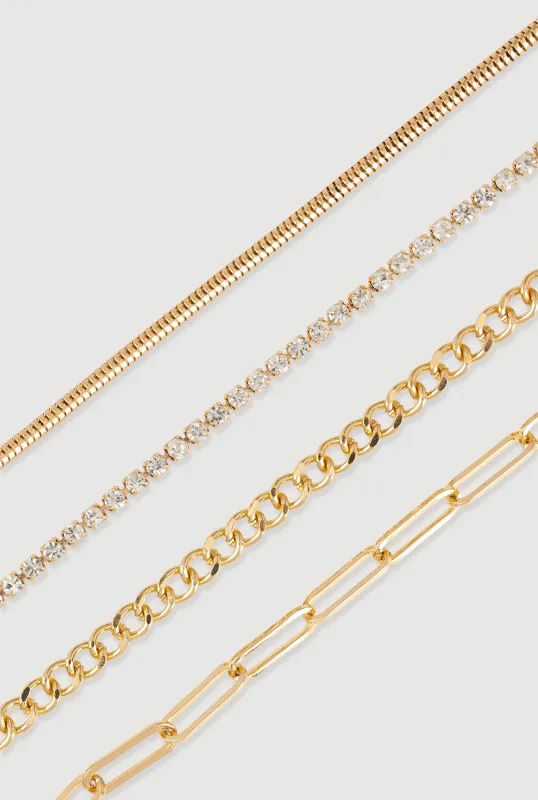 Chain Anklets Set of 4 sold by Rainbow