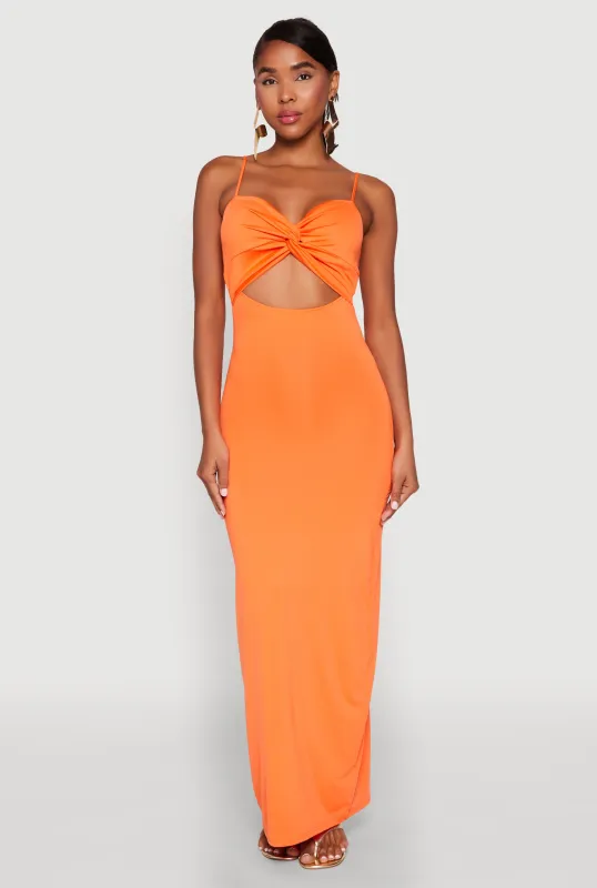 Twist Front Cut Out Maxi Dress sold by Rainbow