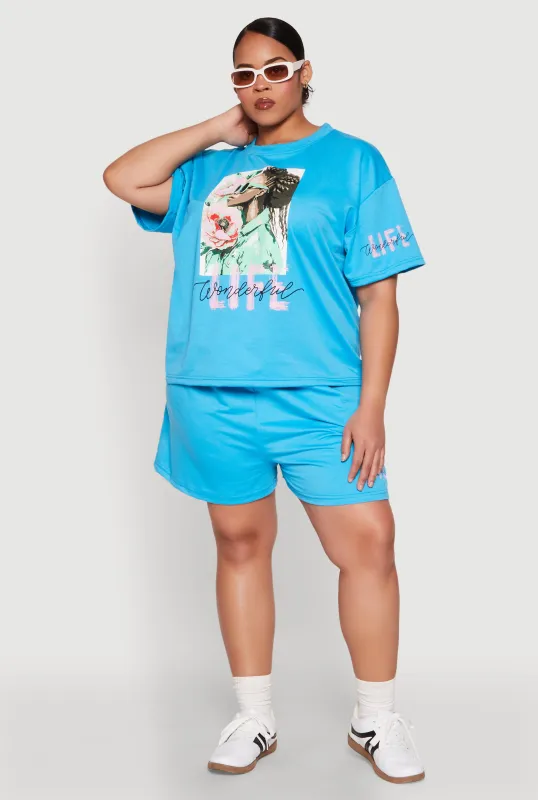 Plus Size Wonderful Life Shorts sold by Rainbow