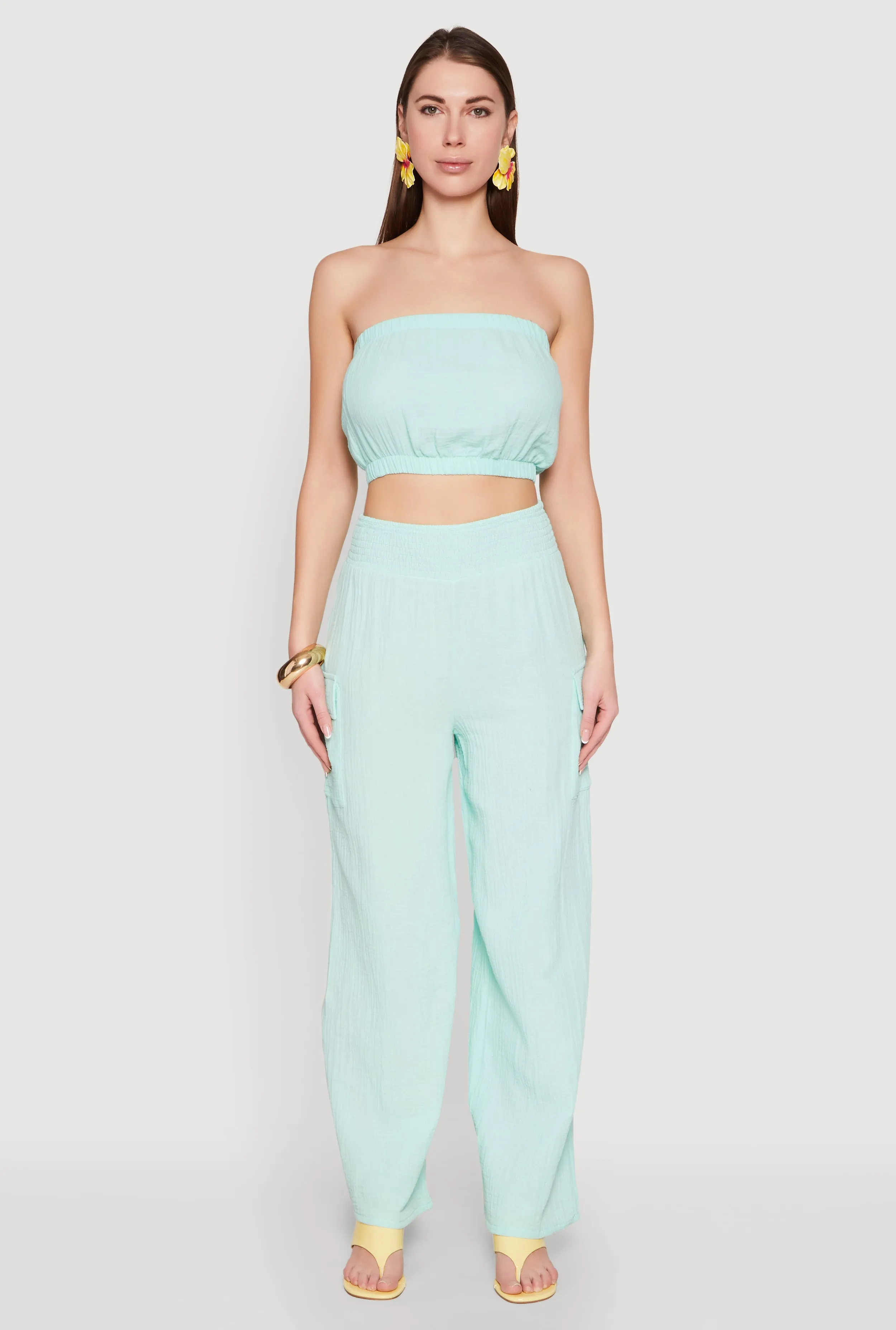 Gauze Knit Cargo Pocket Pants sold by Rainbow product image thumbnail 2