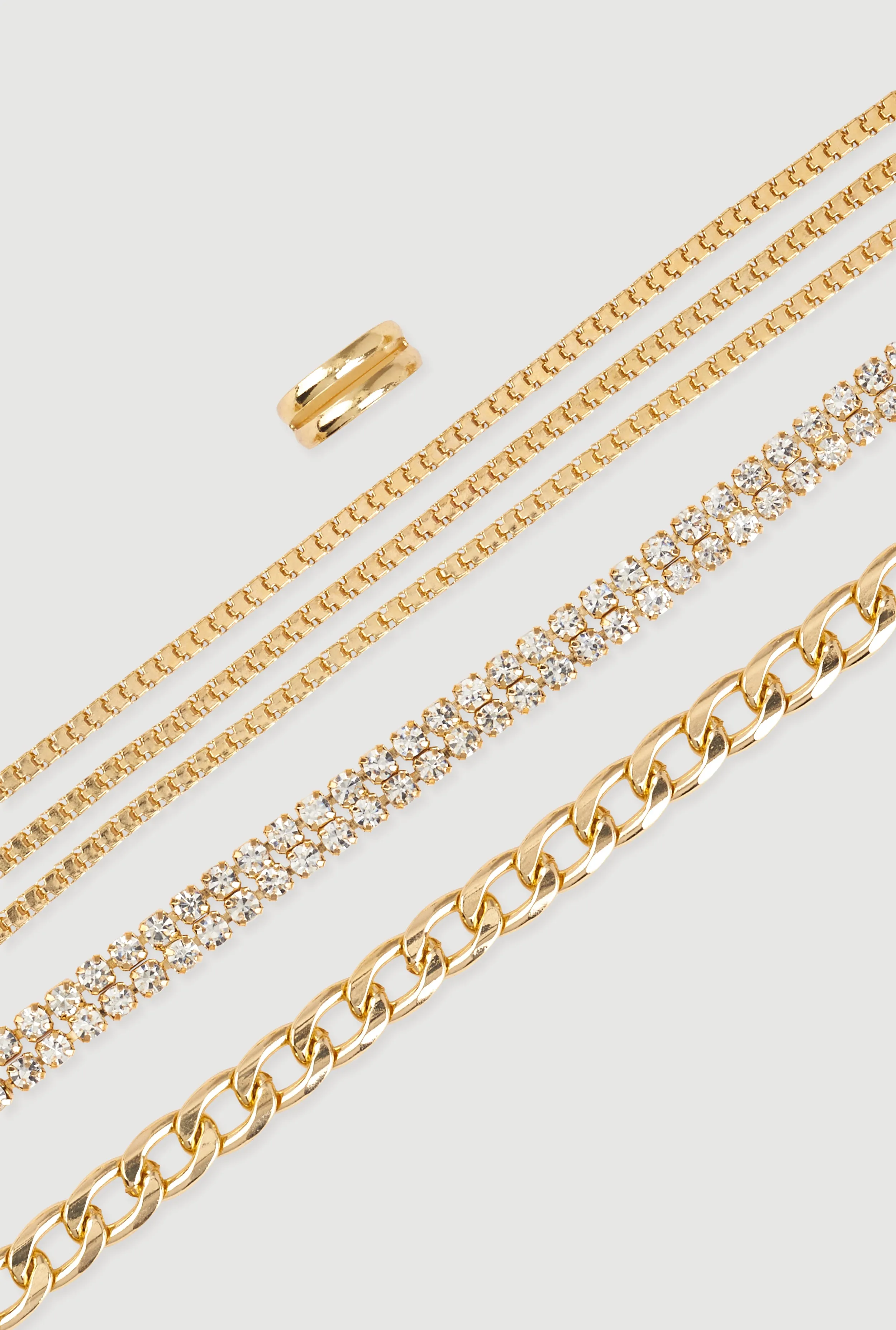 Cubic Zirconia Assorted Anklet Trio with Toe Ring sold by Rainbow