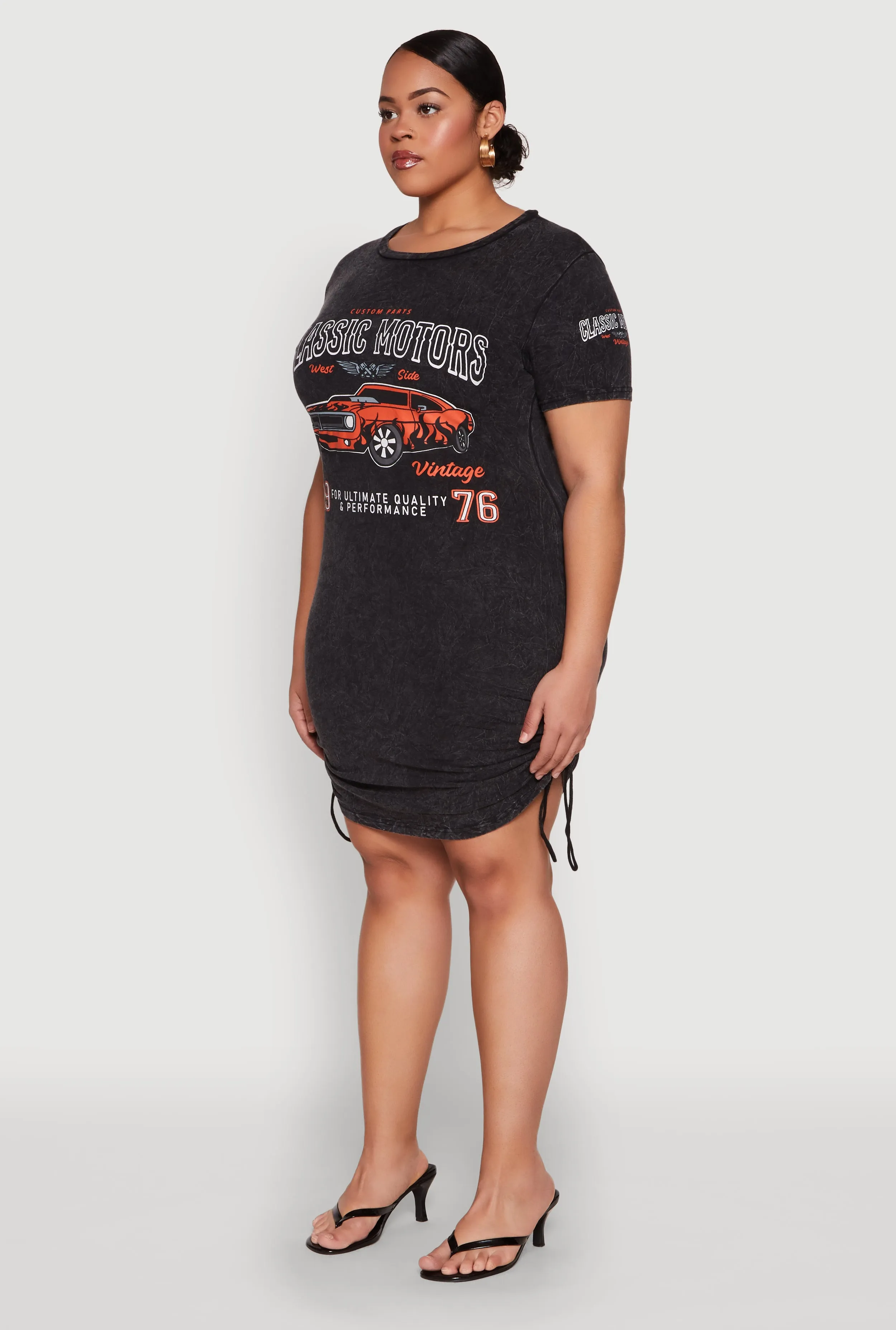 Plus Size Mineral Wash Classic Motors Graphic Dress sold by Rainbow product image thumbnail 3