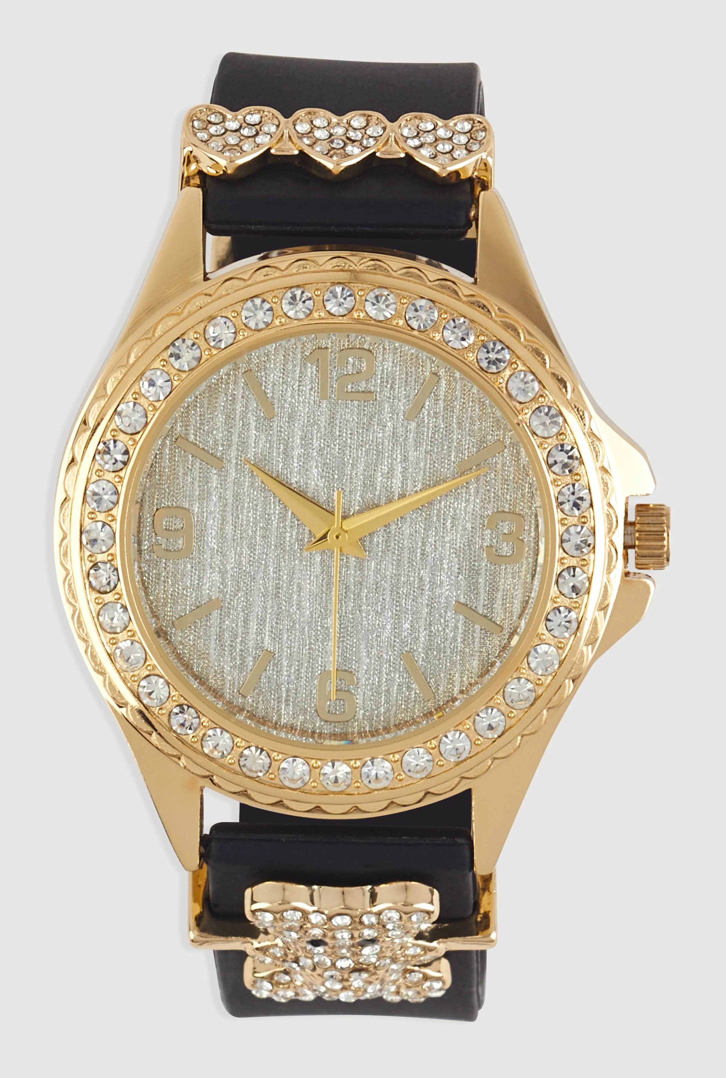 Heart Bear Rhinestone Detail Analog Watch sold by Rainbow