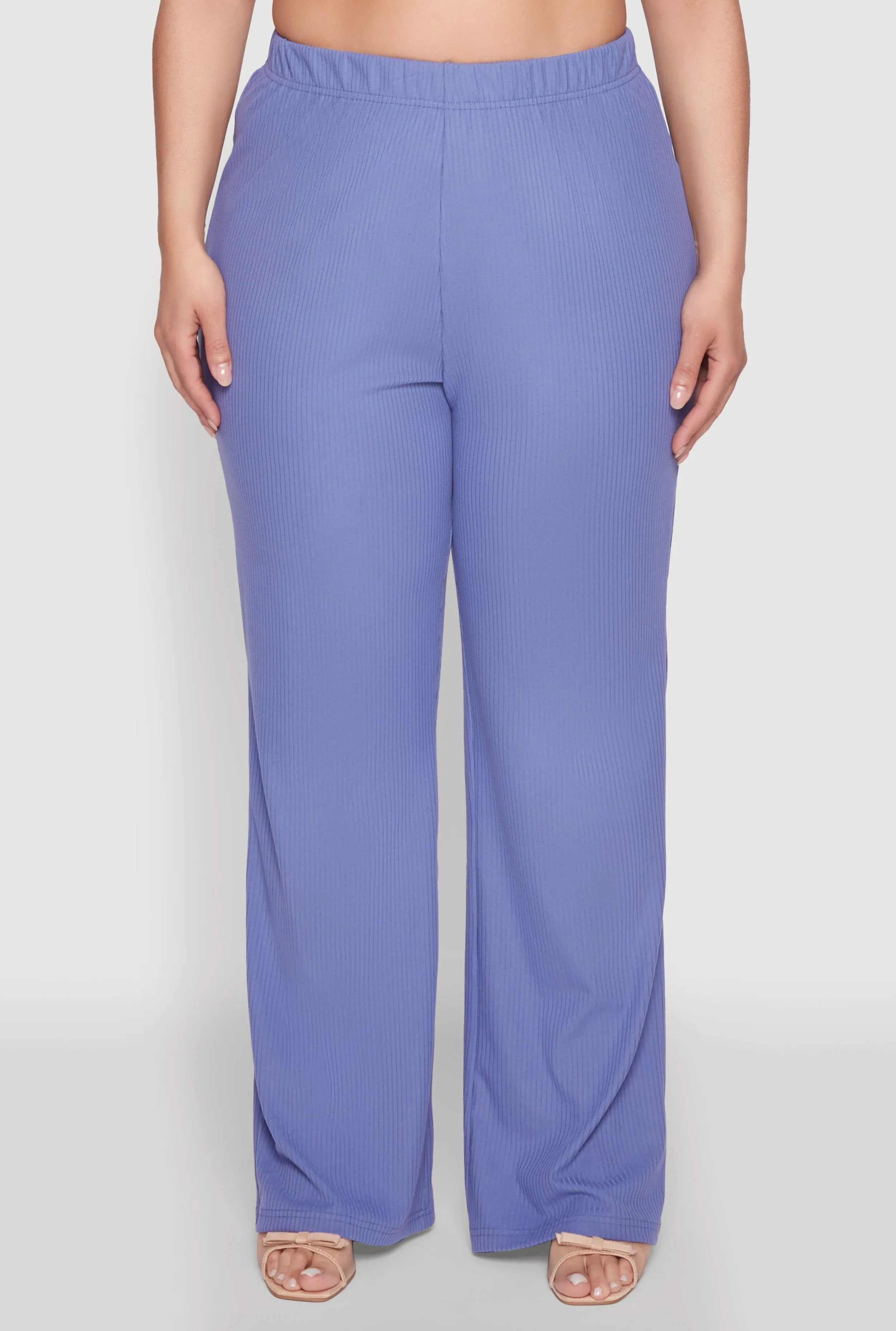Plus Size Rib Knit Wide Leg Pants sold by Rainbow product image thumbnail 3
