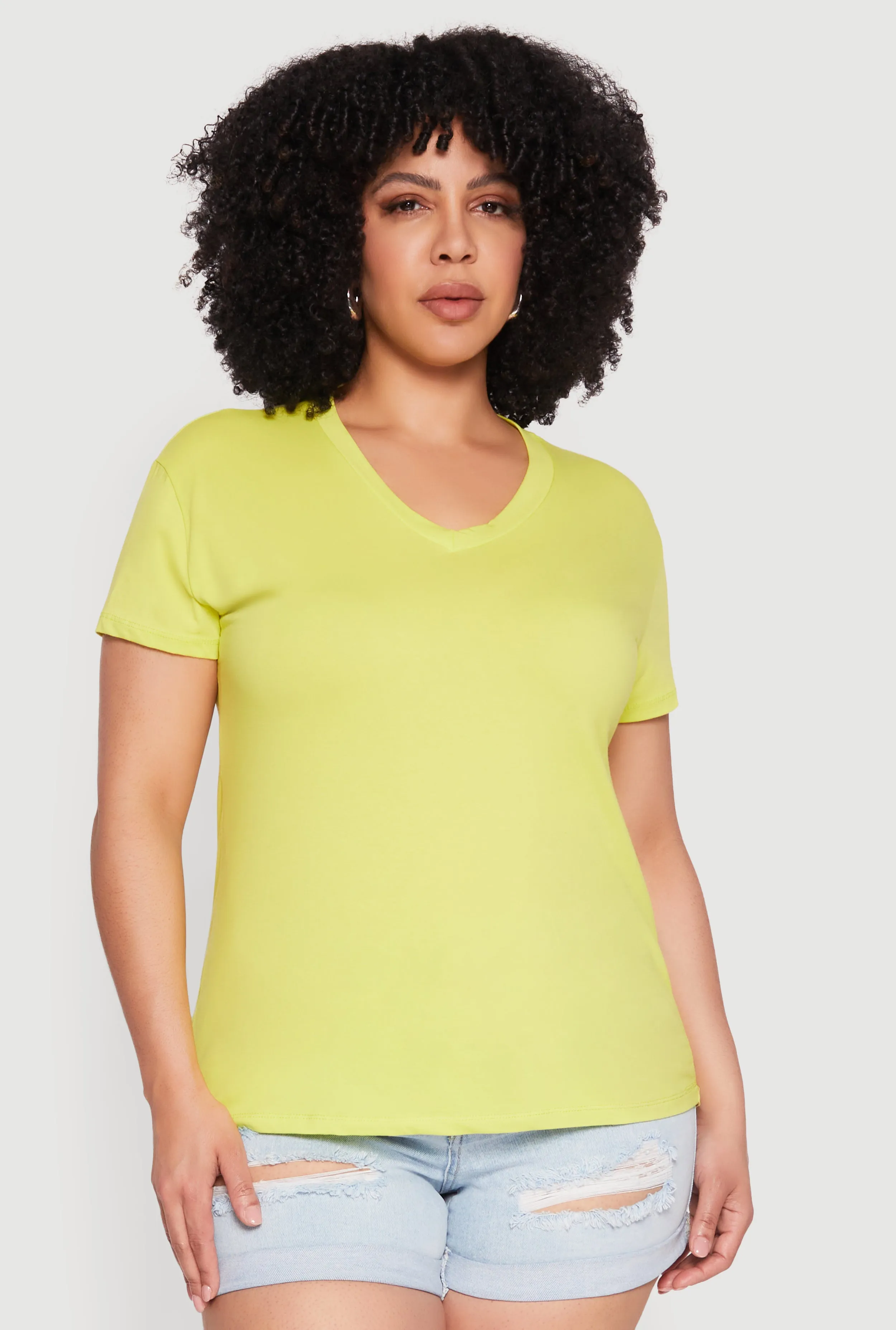 Plus Size V Neck Short Sleeve Top sold by Rainbow product image thumbnail 2