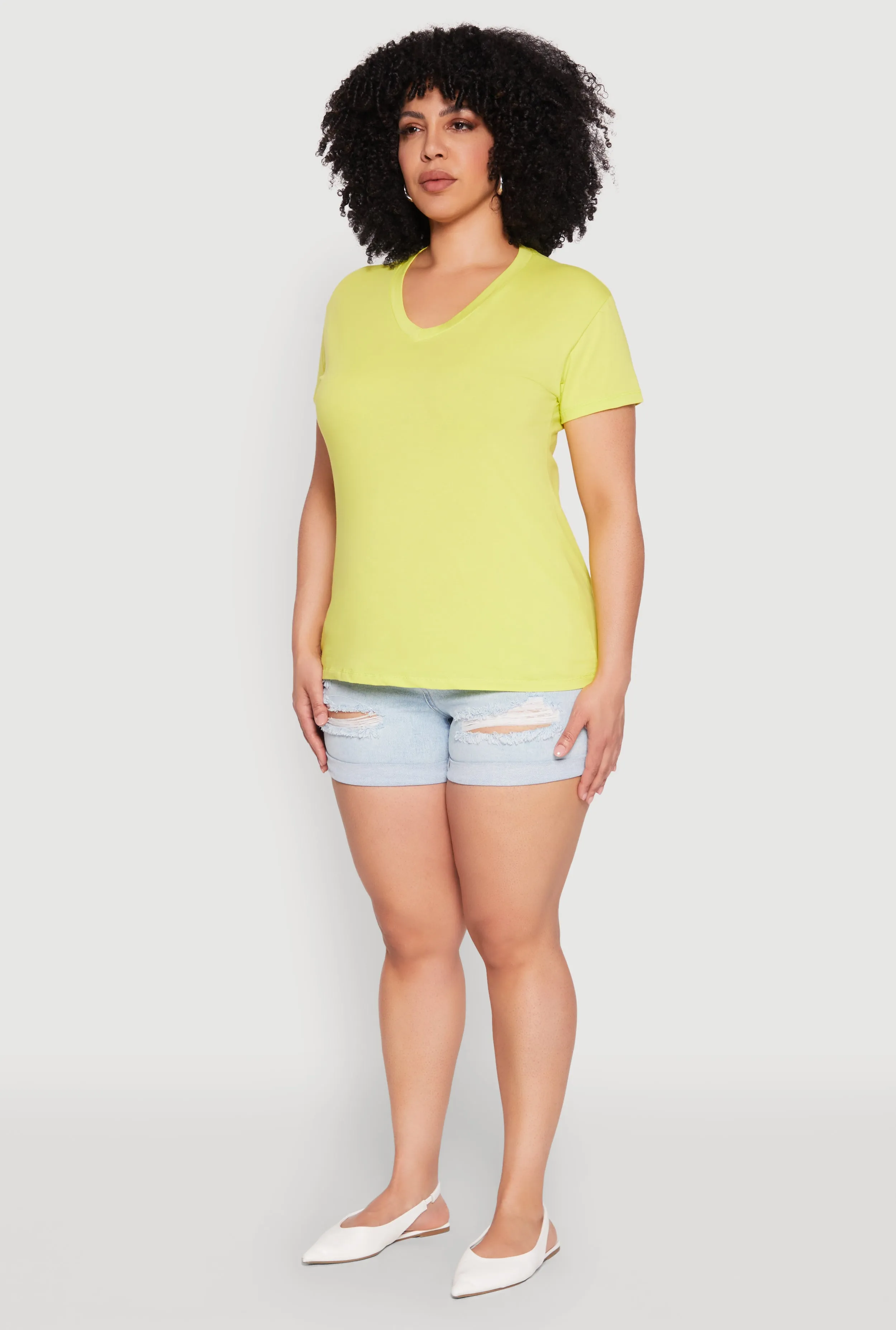 Plus Size V Neck Short Sleeve Top sold by Rainbow product image thumbnail 5