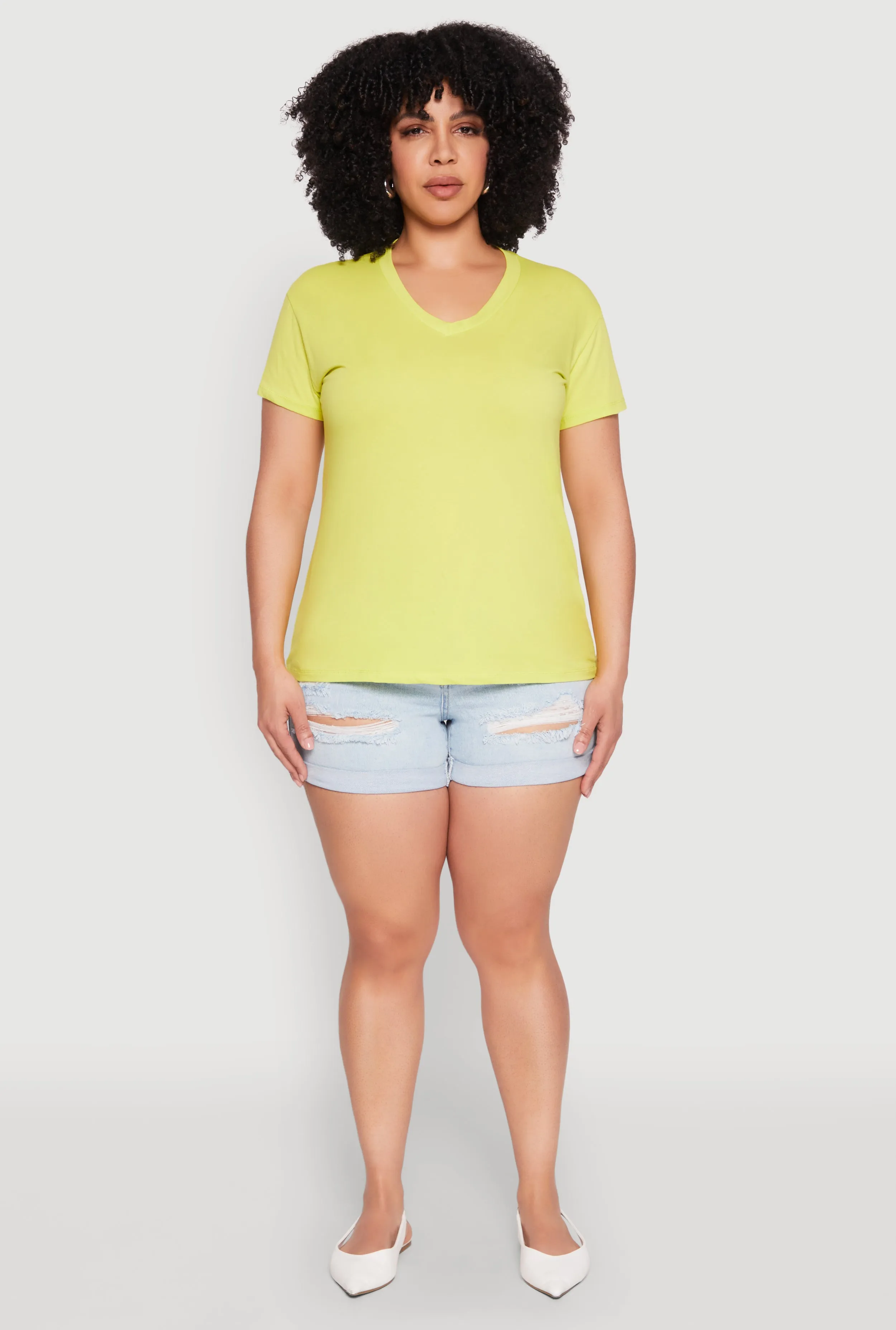 Plus Size V Neck Short Sleeve Top sold by Rainbow product image thumbnail 3