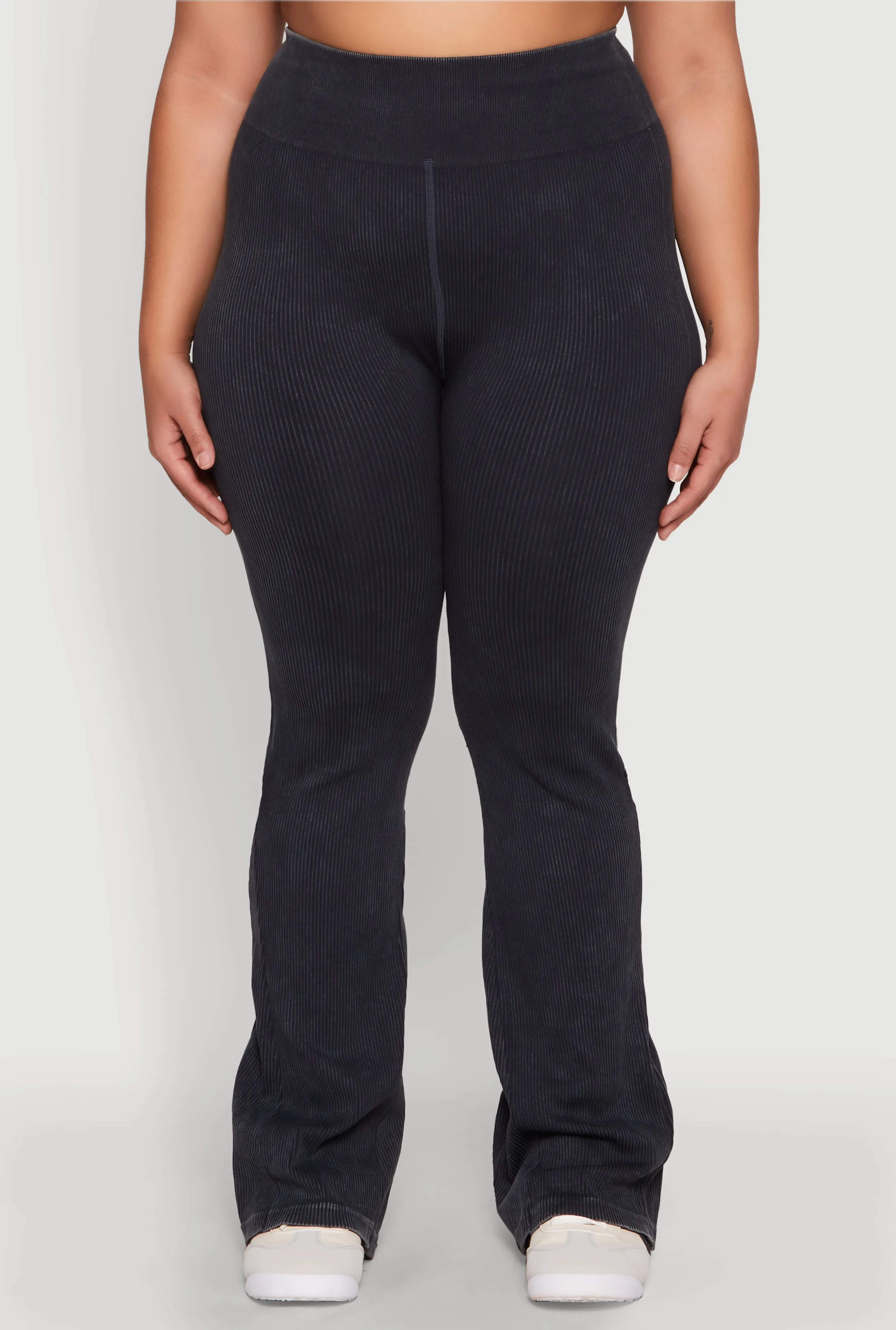 Plus Size Mineral Wash Ribbed Knit Boot Cut Pants sold by Rainbow product image thumbnail 3