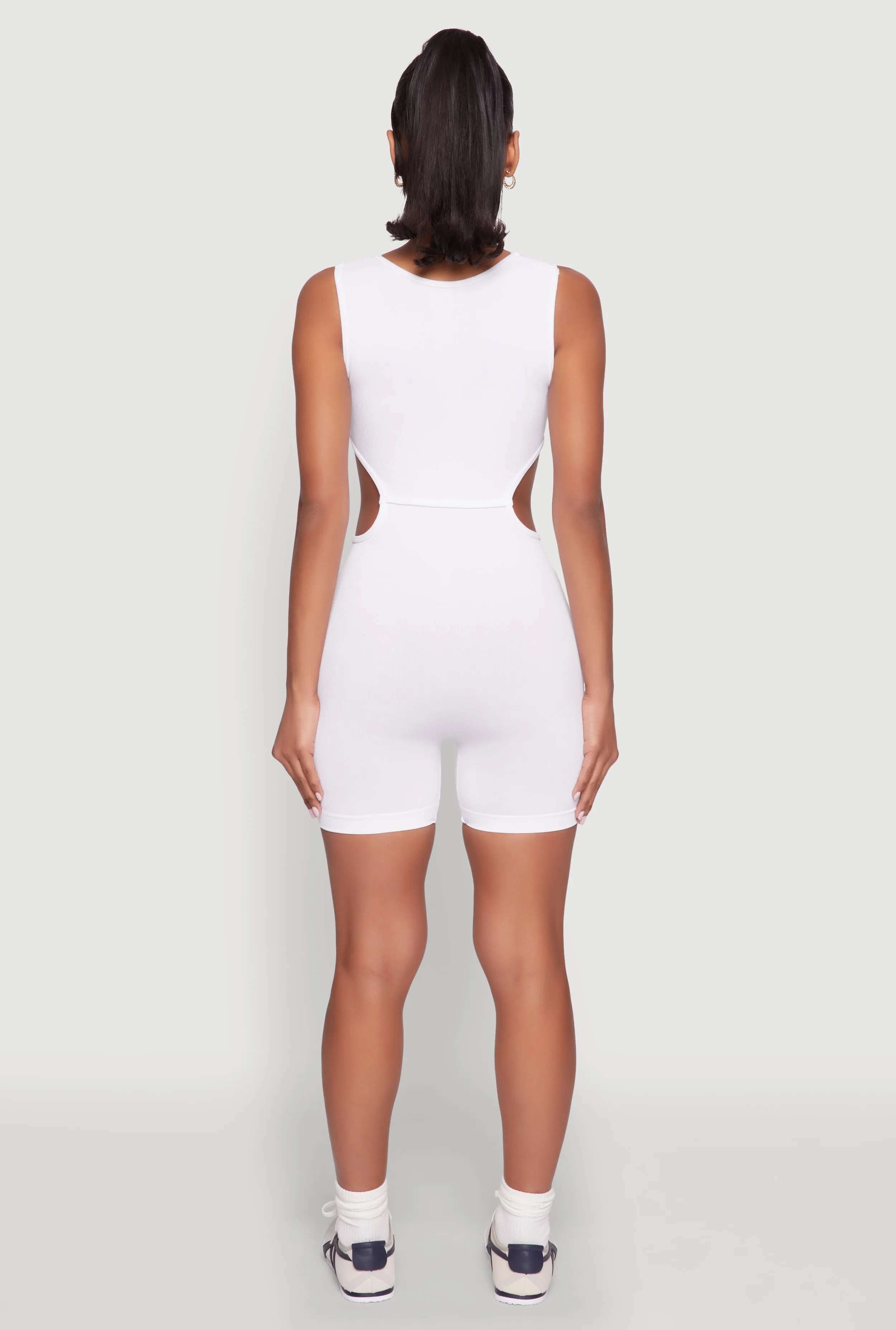 Ribbed Cut Out Side Biker Romper sold by Rainbow product image thumbnail 5