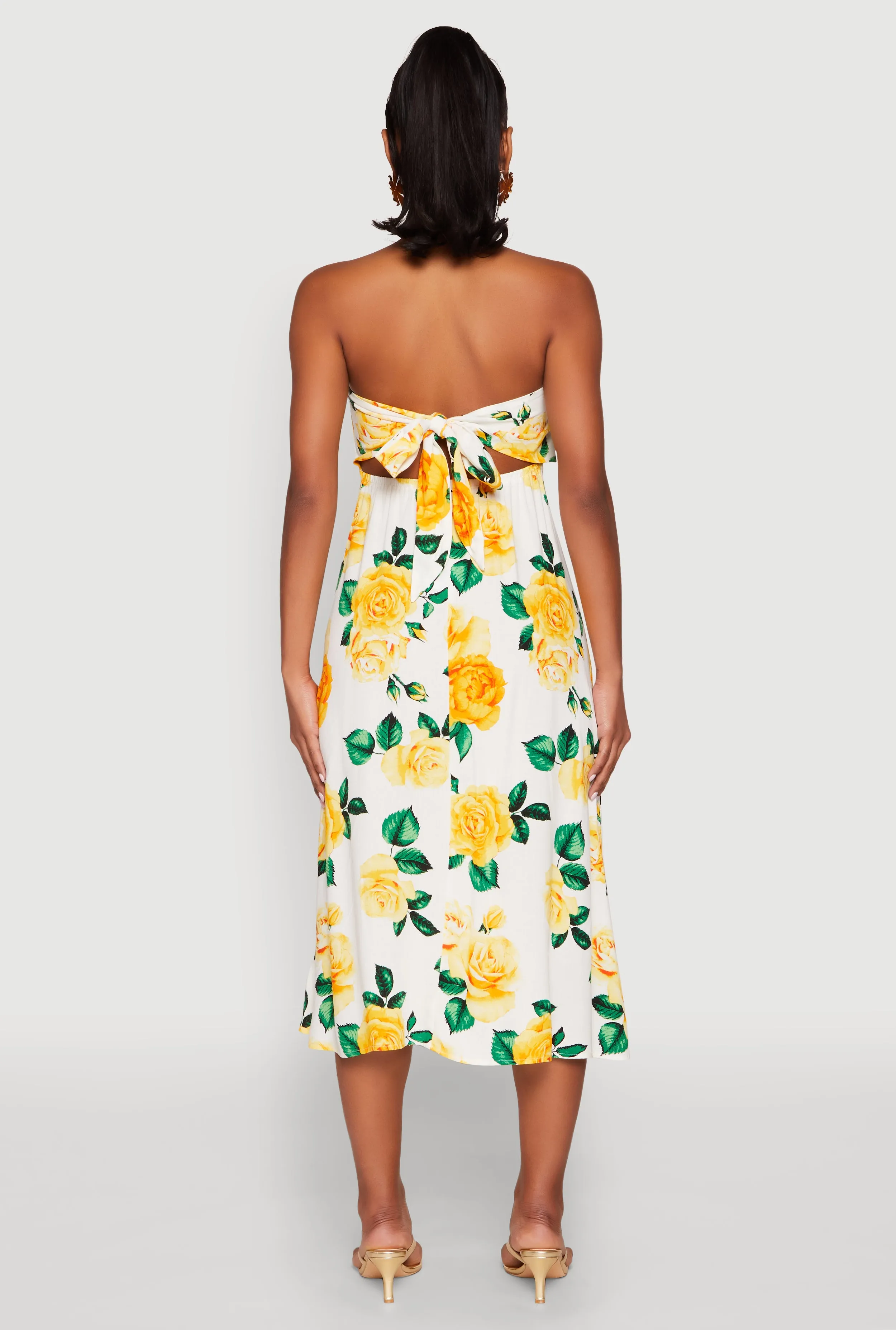 Almost Famous Floral Print Smocked Midi Dress sold by Rainbow product image thumbnail 5