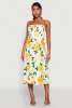 Almost Famous Floral Print Smocked Midi Dress sold by Rainbow