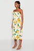 Almost Famous Floral Print Smocked Midi Dress sold by Rainbow