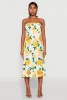 Almost Famous Floral Print Smocked Midi Dress sold by Rainbow